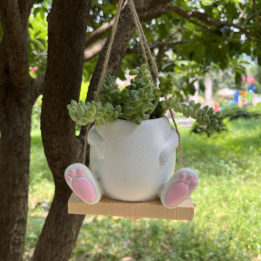 Cute animal resin swing flower pot gardening decoration atmosphere layout garden repair accessories