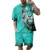 Fashion Resort Style Men's T-Shirt Short Sleeve Shorts Two-Piece Set Summer 3D Print