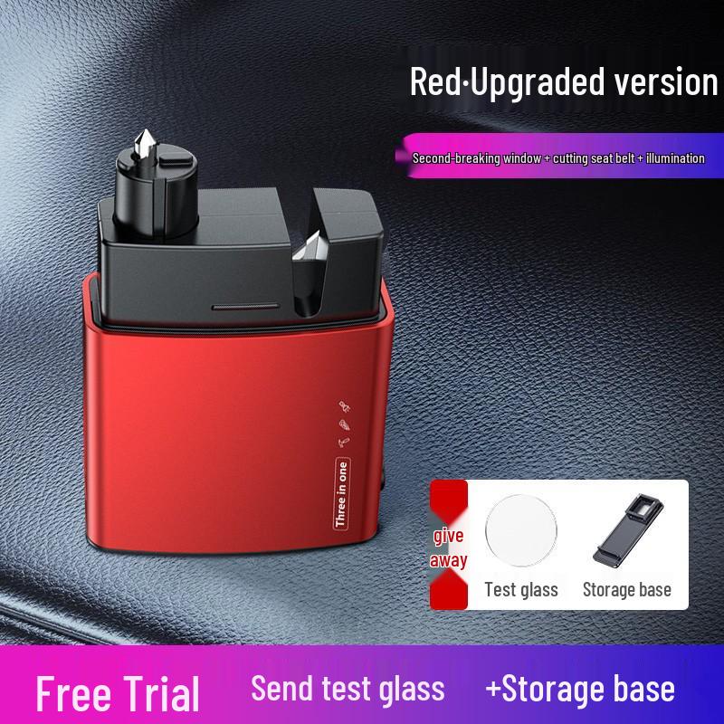 

Multifunctional Car Safety Tool with Flashlight: Strong Light, Tungsten Steel Window Breaker, and Emergency Hammer