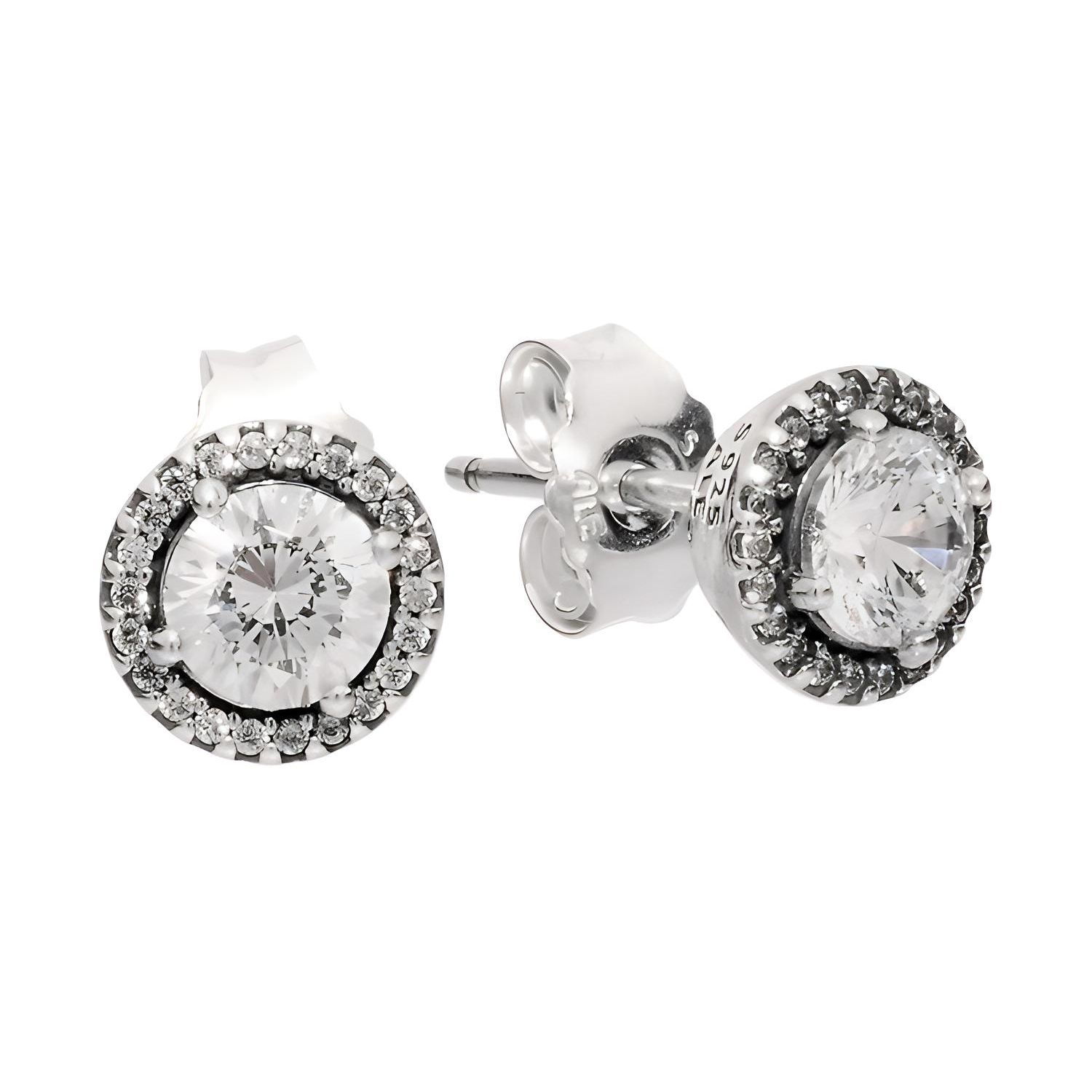 Pandora Brilliant Round Earrings Women earrings Silver 296272CZ Silver