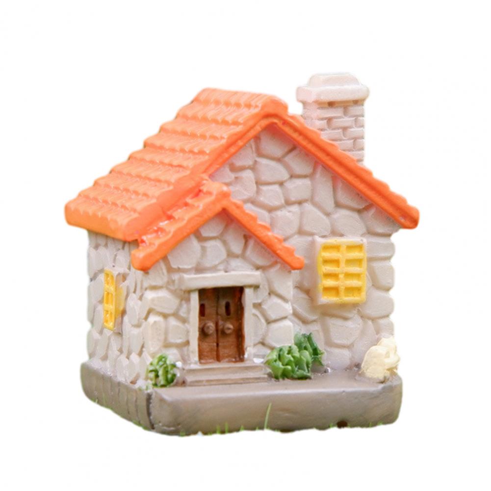 Small Space Decoration Mini House Figurine Resin Model Fairy Garden Miniature Building Moss Landscape Craft Decor for Diy Home