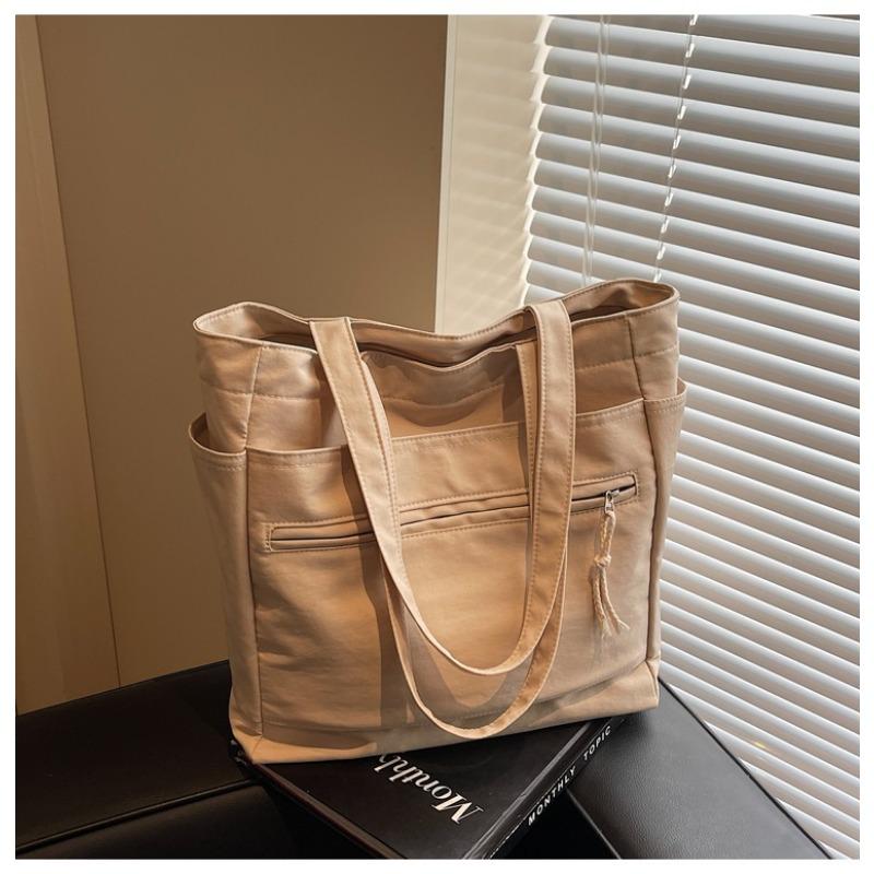 New Canvas Bag Women's Large-capacity Casual Versatile Simple Shoulder Bag Spring and Summer College Student Tote Bag