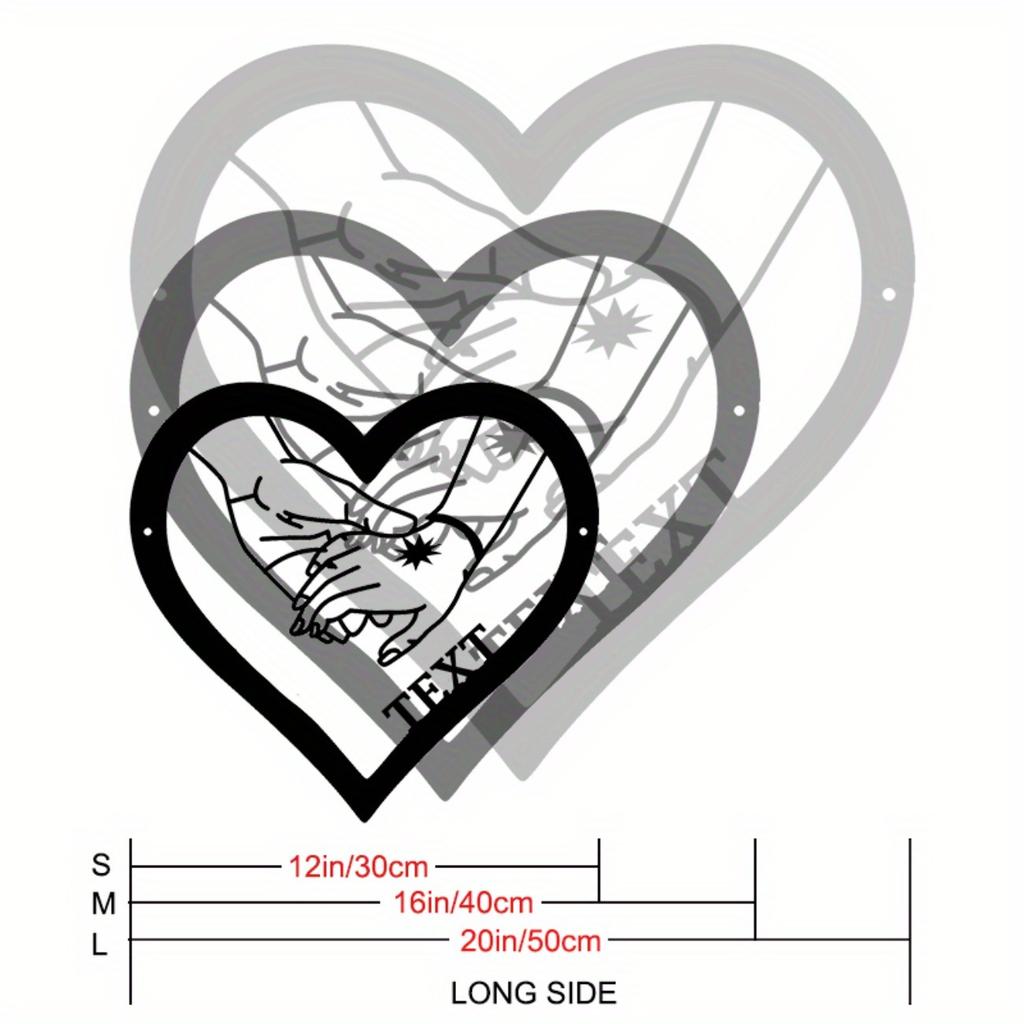 Custom Metal Love Hand Sign Heart Shaped Wall Art Decor Indoor Outdoor