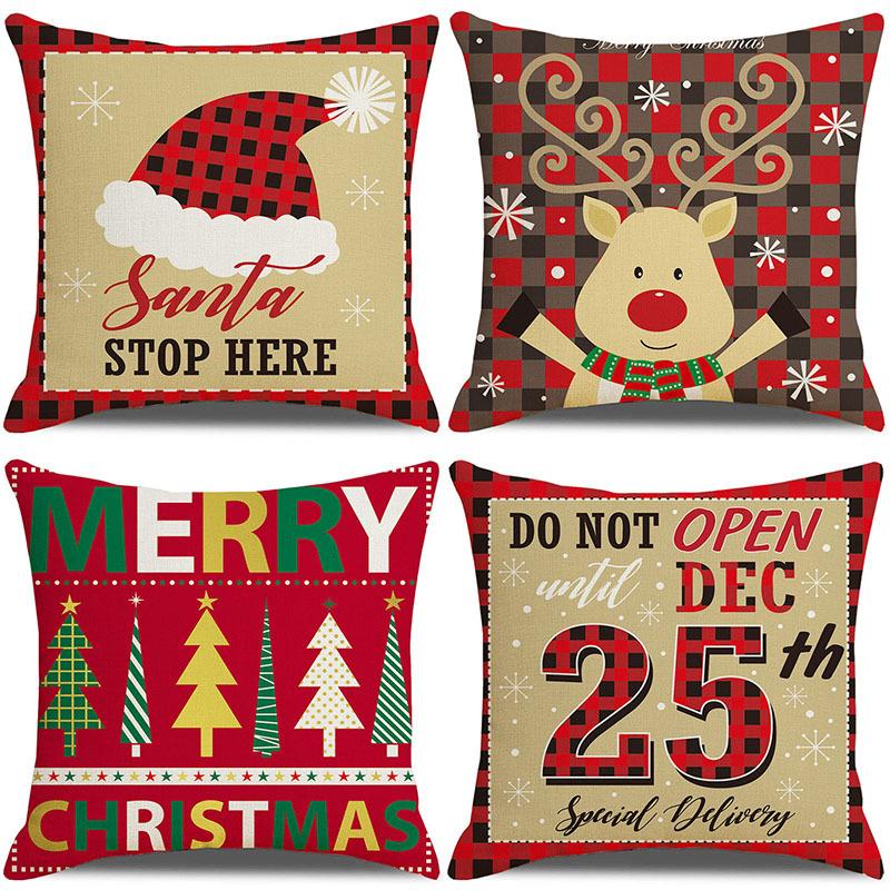 Christmas Pillowcase Combination Multi-patterned Cushion Party Festive Sofa Living Room Pillowcase Pillowcase