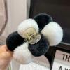 Autumn and winter temperament model~ Rex rabbit hair ball grab clip large plush hair grab back head shark clip hairpin headgear