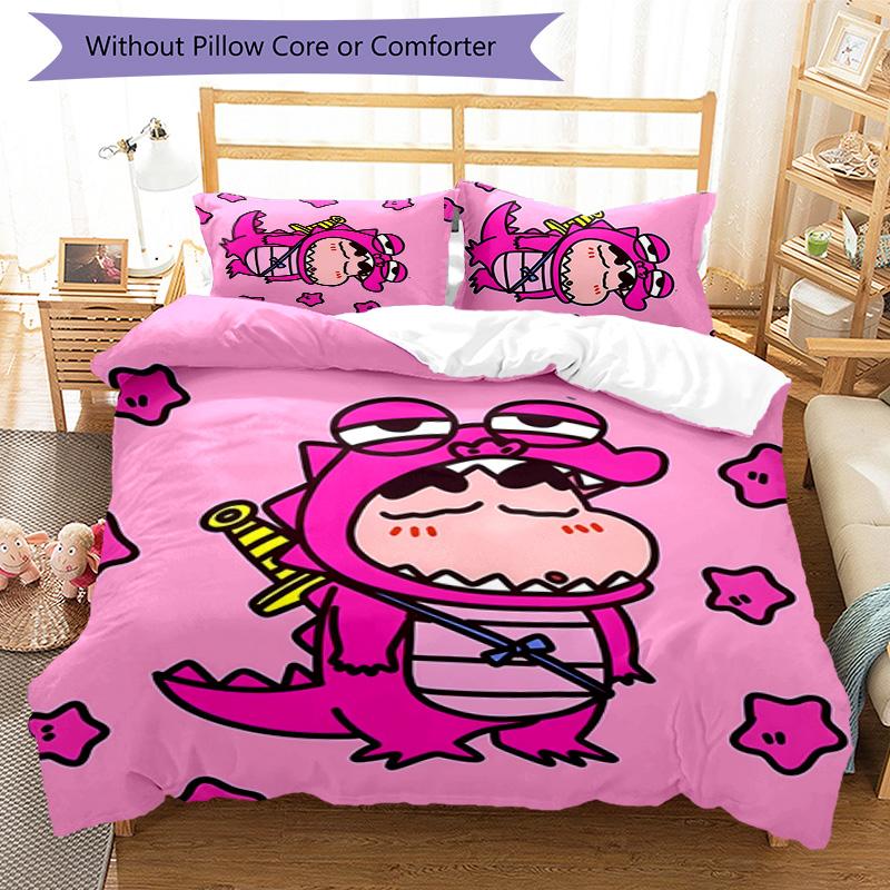 3pcs Crayon Shin-chan pattern bedding set duvet cover set includes duvet cover &pillowcases,perfect all season bedroom decoration&gift