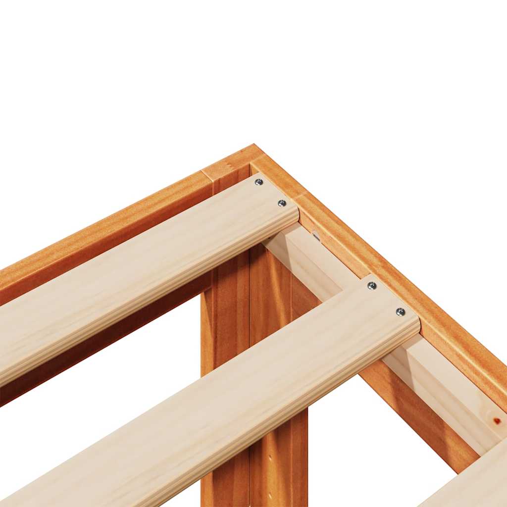Solid Wood Bed Frame without Mattress Wax Brown 80x200 cm Pine Wood