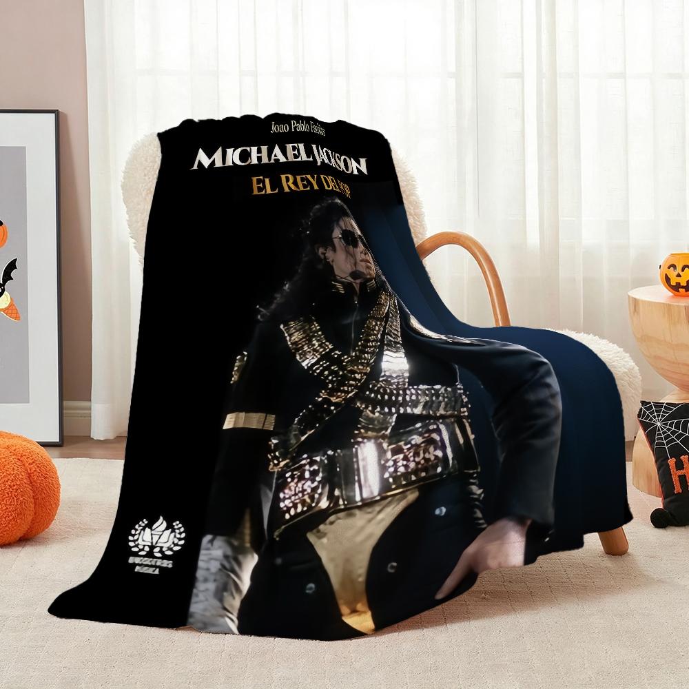 Michael Jackson Pop Theme Blanket Cozy Warm Fleece Blanket For Camping Travel Party Decor Great Holiday Gift