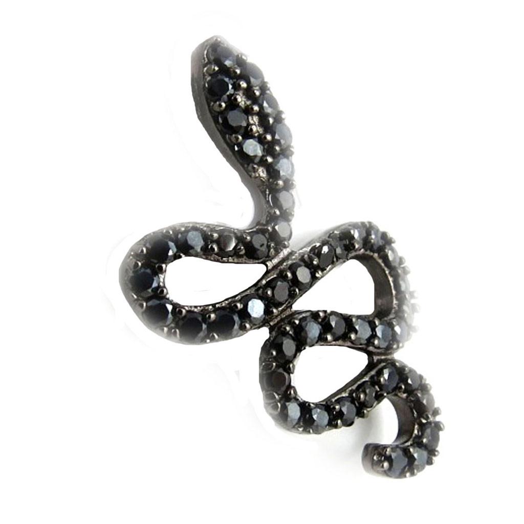 Les Trésors De Lily [K9546] - Silberanhänger 'Tentation' schwarz (rhodiniert) - 17x25 mm