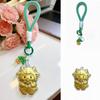 Cute Lucky Golden Sheep Keychain Fluffy Rabbit Pendant Braided Strap For Bag Decor Gifts