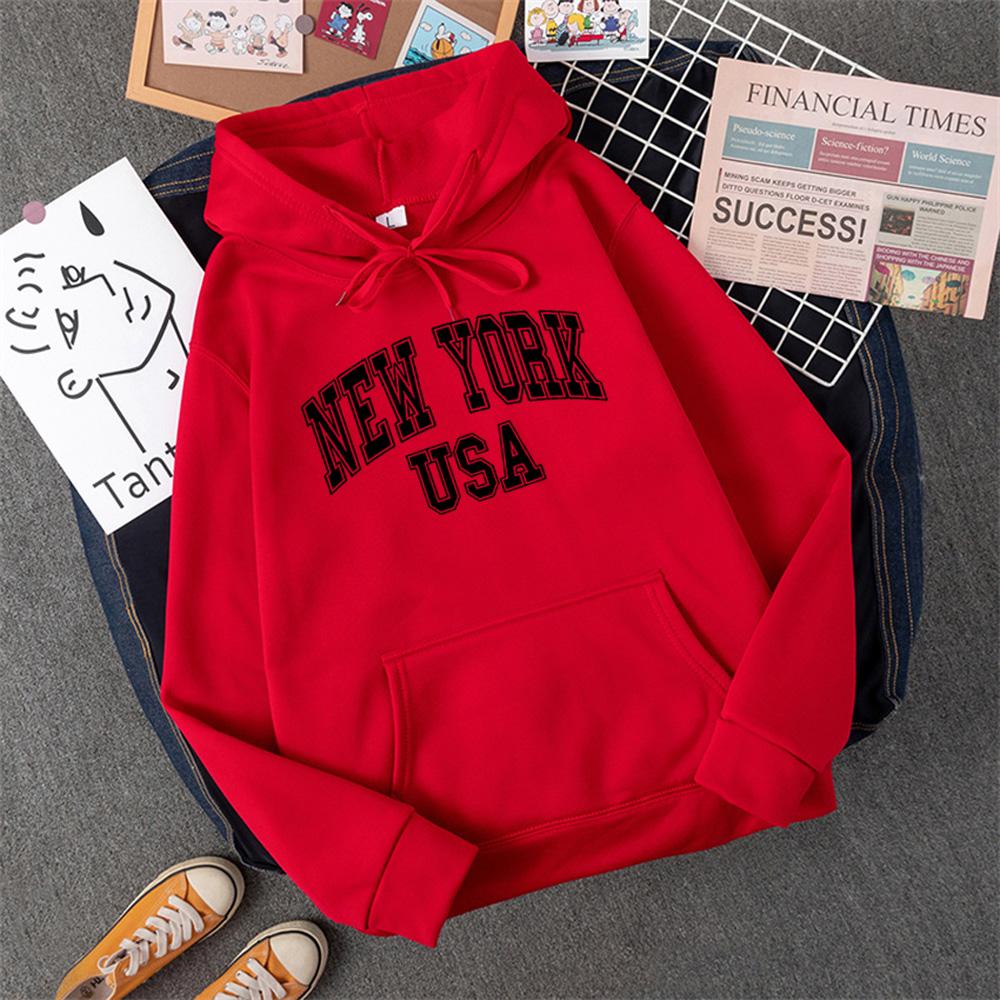 NEW YORK SUA femei Hoody Street Casual Loose hanorac toamna fleece cu glugă hip hop o-neck îmbrăcăminte feminină