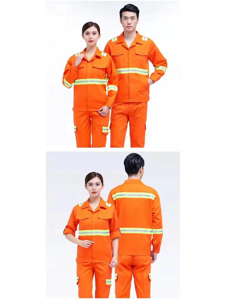 Reflective Workwear Set: Spring & Autumn, Summer Sanitation, Road Construction, Wear-resistant, Thin Long-sleeved Uniform