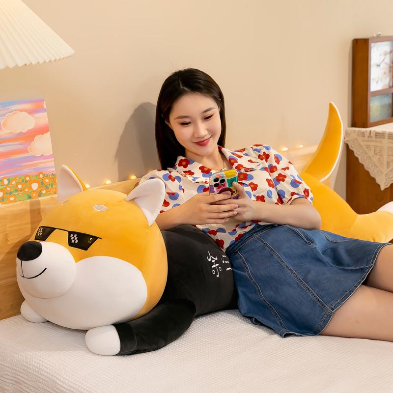 Large Soft Husky Plush Dog Pillow - Comforting Doll for Kids