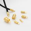 50pcs Stainless Steel 18k Gold Plated Crimp End Beads Caps for Diy Jewelry Making Findings Bracelet Necklace Chains Accessoreis