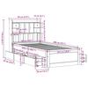 Solid Wood Bed with Shelf Without Mattress White 90 x 200 cm Pine