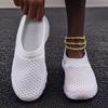 Women's Slippers, Summer Mesh Breathable, Family Indoor Slippers, Women's Thick-soled Slide, Fashionable Walking Shoes, Chanclas