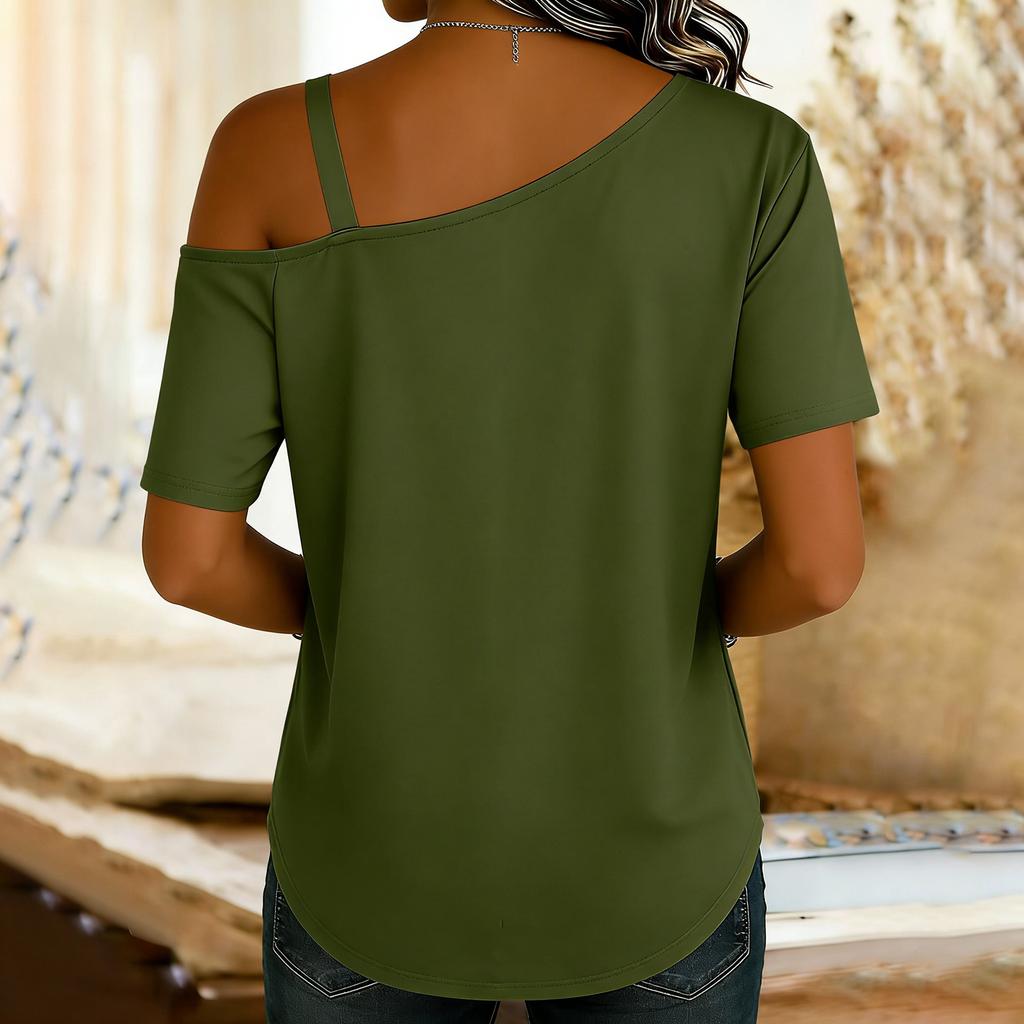 Womens Spring Tops Off Shoulder Summer Shirts for Women Casual Short Sleeve Womens Summer Shirts Dressy Tops for Women