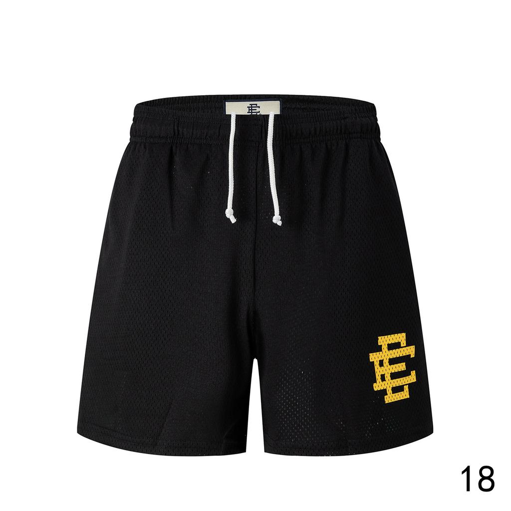 EES-16 Heren Mesh Basketbalbroek, Zwart Ademend Zomer Street Beach Boardshorts
