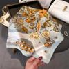 Women's 70cm Leopard Print Silk Scarf - Versatile Square Scarf for Professional and Casual Wear