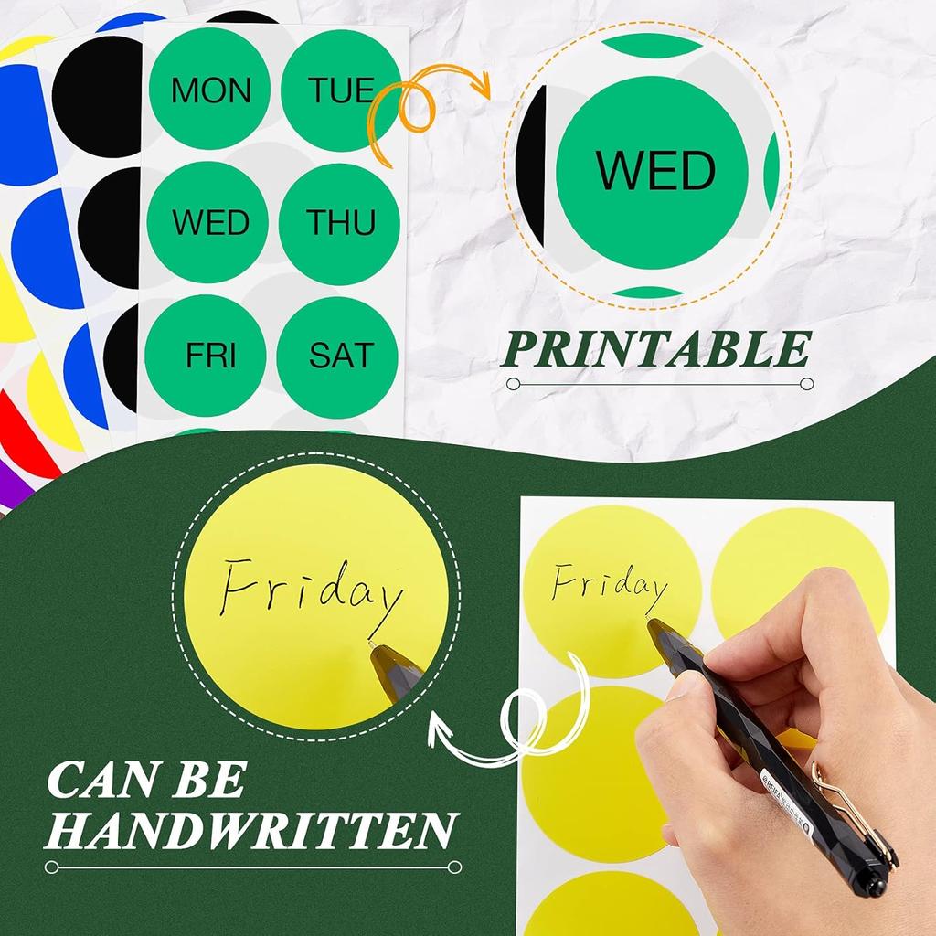 Zonon 400 Pieces 2 Inch Colored Dot Stickers 10 Assorted Colors Round Color Coding Labels Circle Sticker Label for Coloring, Marking, Organizing