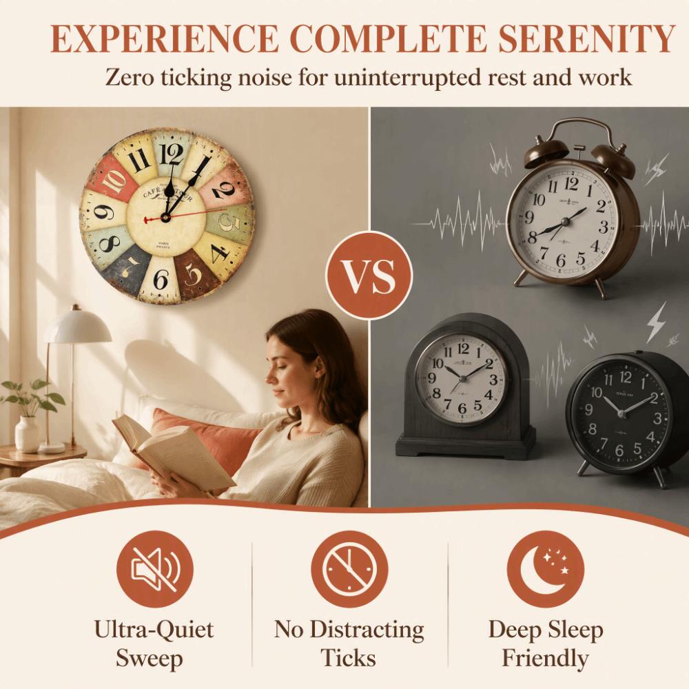 12 Inch Quartz Wall Clock Battery Operated Retro Wall Clock Colorful Wooden Wall Clock For Home