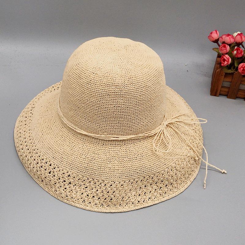 Recommended Handmade Filament Crochet Hat, High-End Monofilament Hat, Women'S Summer Seaside Beach Foldable Straw Hat