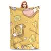 Gudetama Cartoon Egg Character Flannel Blanket Soft Comfortable for Sofa Bed Camping Travel All Seasons