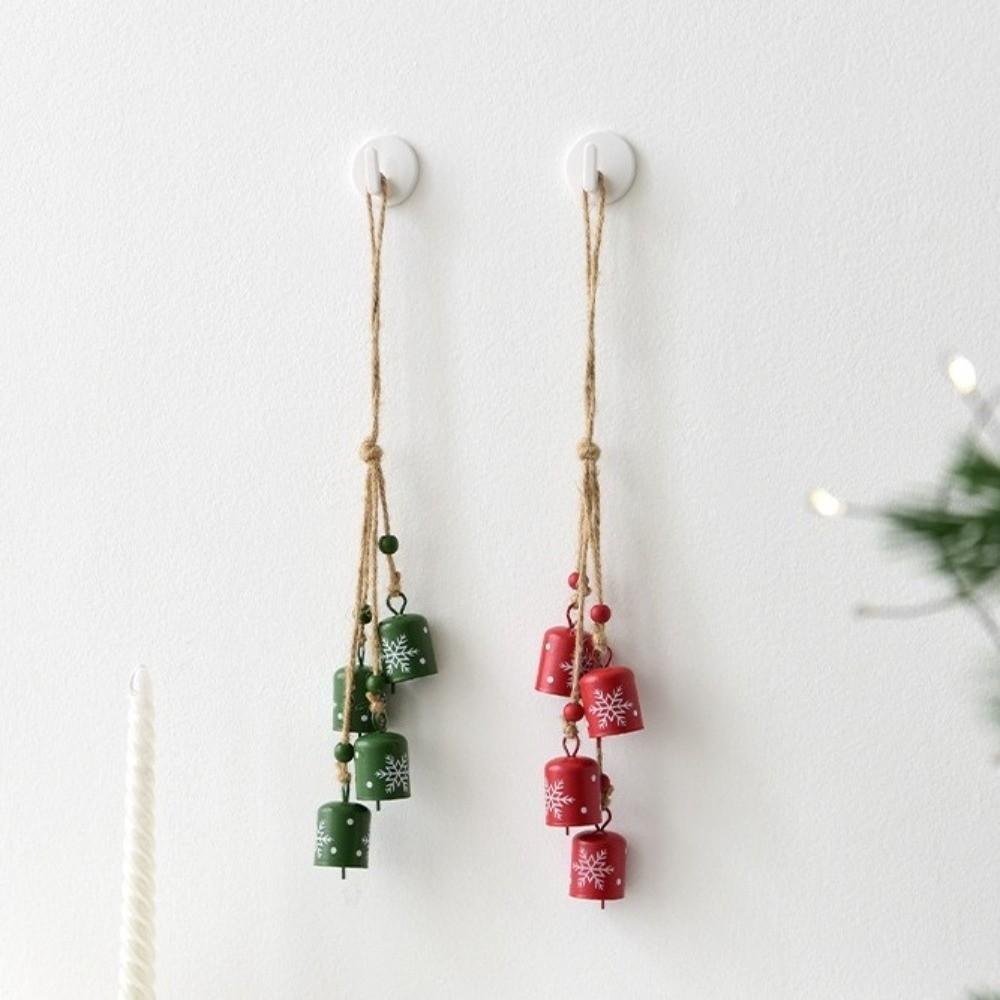 Snowflake Wall Hanging Bells Vintage Creative Bells Pendant Christmas Tree Bells String  Xmas Tree