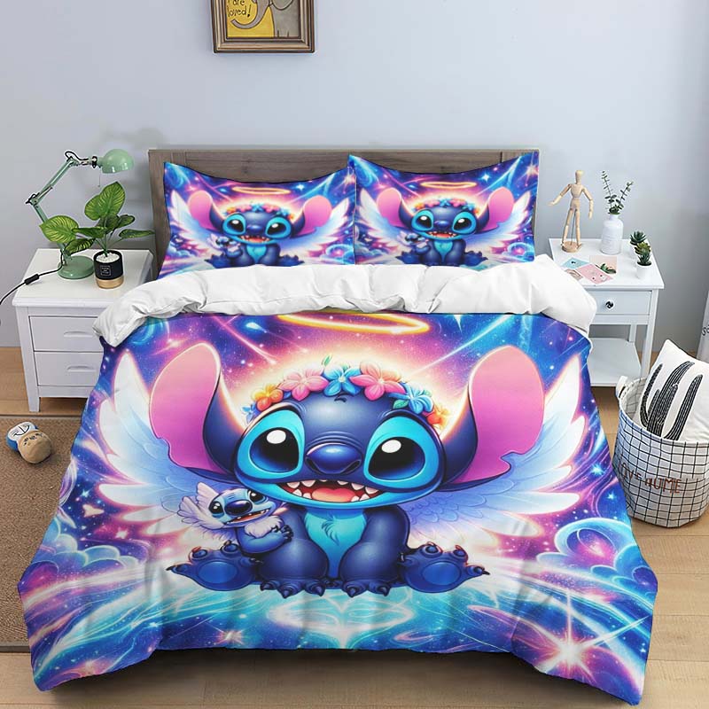 Duvet Cover Stitch Cartoon Kids Bedding Sets Anime Comforter Cover Sets Single Double Children Girls Boys Gifts Bedroom Decor
