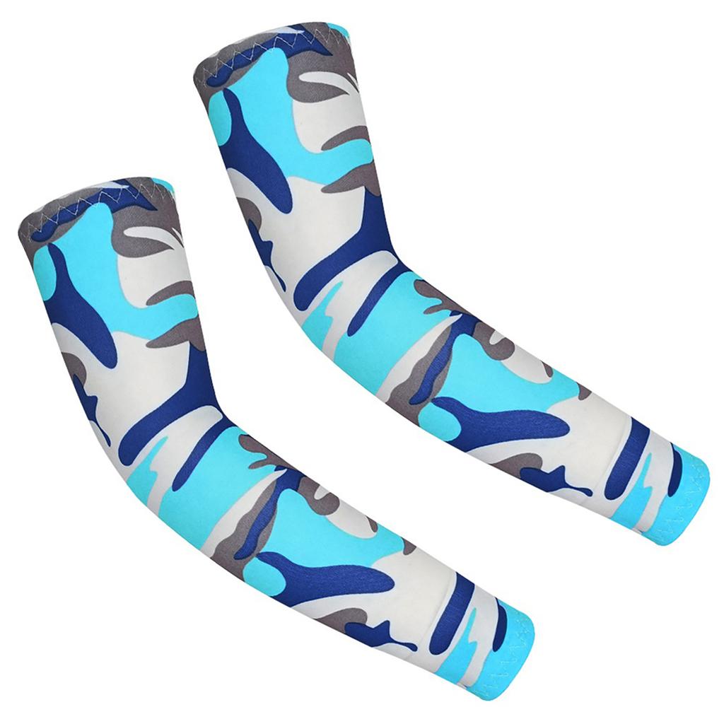 1 Pair Kids Sports Cooling Arm Sleeves Cover Sun UV Protection Elastic Ice Cuff Cycling Arm Warmer For 4-12 Years Girls Boys