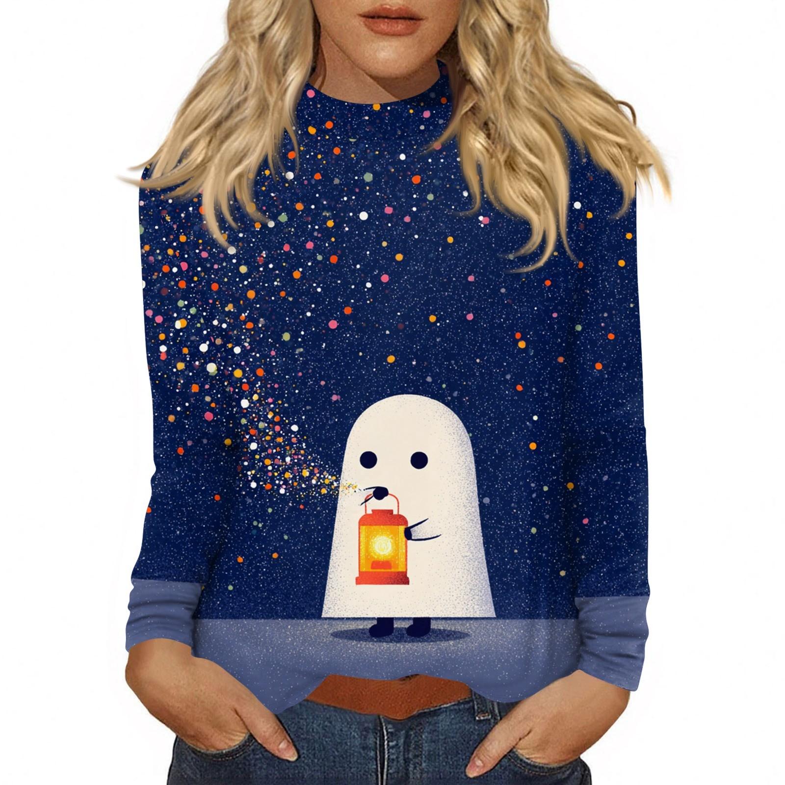 

Женский повседневный топ с длинным рукавом и средним воротником XL