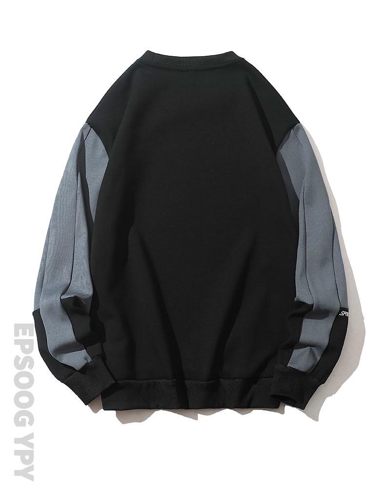 2025 Men's Crew Neck Sweatshirt - Korean Style, Loose Fit, Long Sleeve for Spring & Autumn