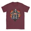 Skull Biker TShirt Unisex  Casual Cotton Tees Round Neck Short Sleeve T Shirts New Arrival Clothing