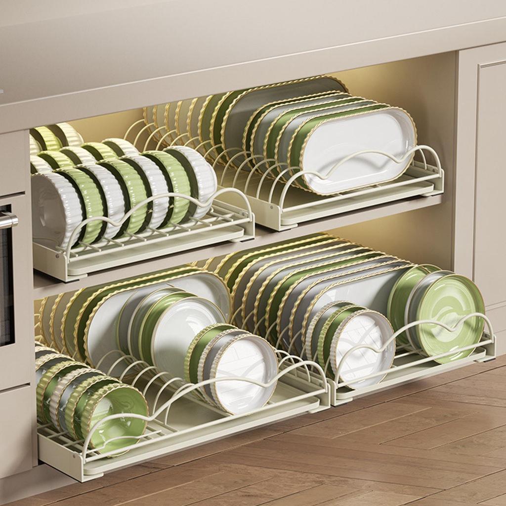 Pull Out Dish Rack Drying Rack, Dishes Utensils Plate Organizer, under Cabinet