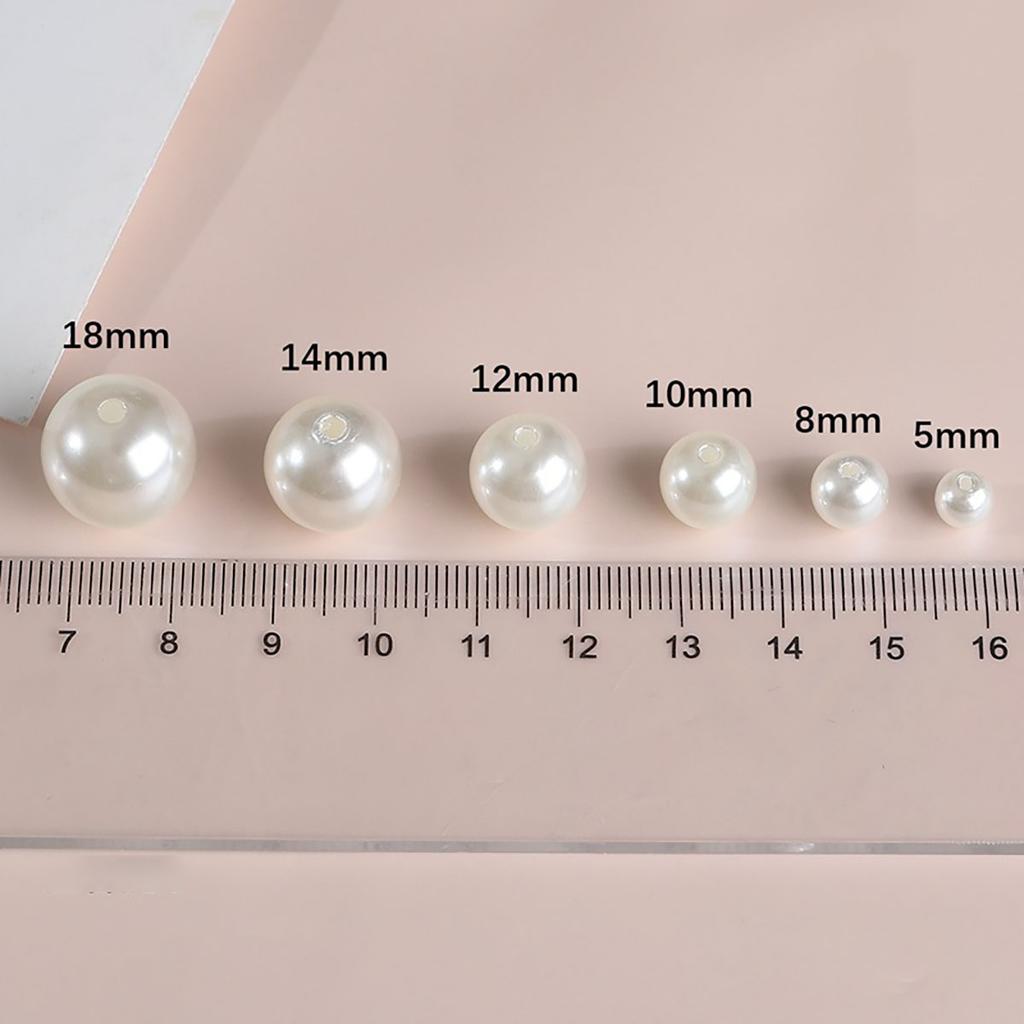 10mm-12mm White Ivory Imitation Pearls Round Pearl Spacer Loose Beads DIY Jewelry Making Necklace Bracelet Earrings Accessories
