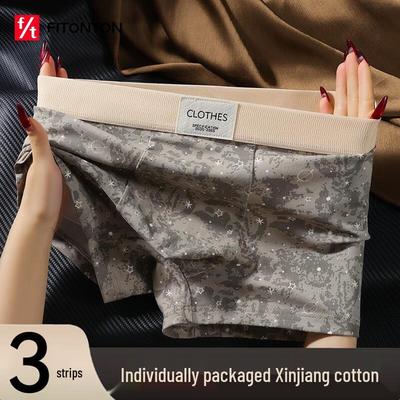 FitonTon Sous-vêtements Boxers Premium en Coton Antibactérien pour Homme Lot de 3