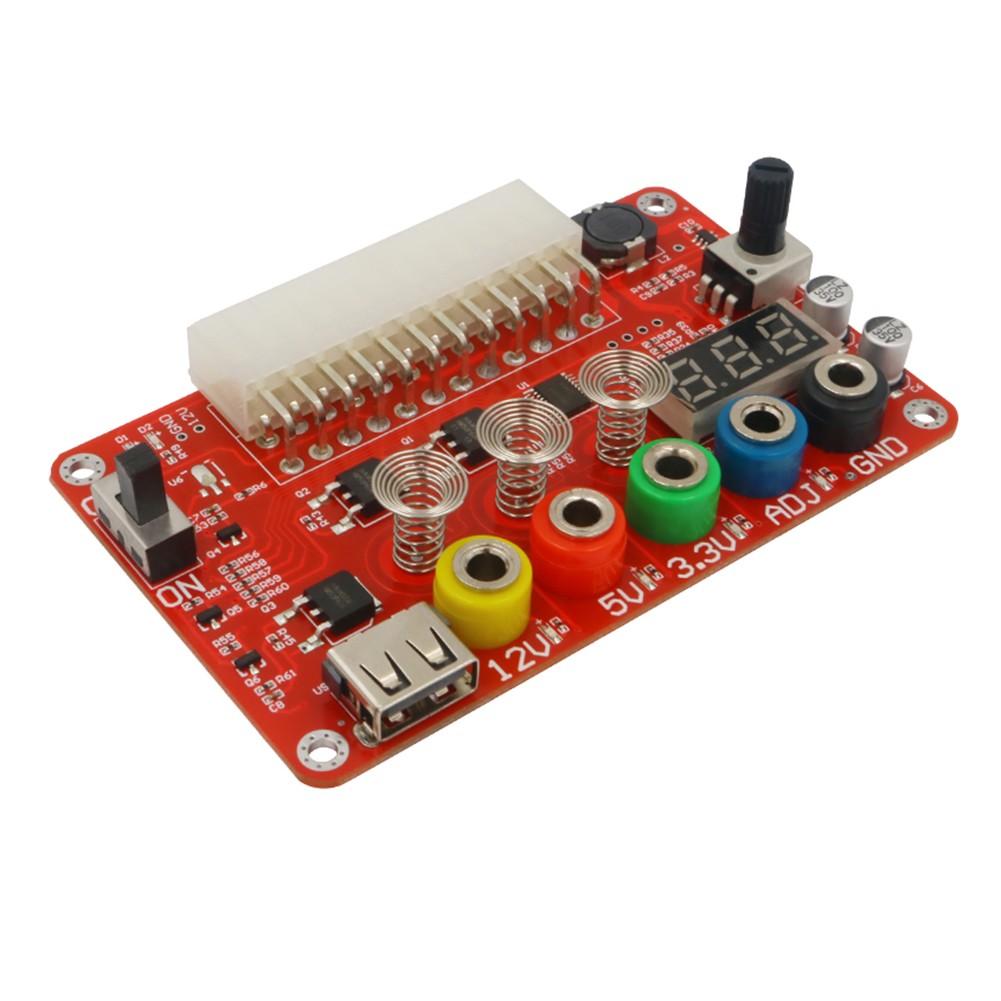 1PC 24 Pin ATX Breakout Power Supply Board Output 3.3V/5V/12V 1.8V-10.8V(ADJ)