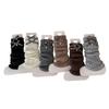 Boots Cotton Girls Socks Cover Retro Plaid Bow Stacking Socks Lolita Wool Knitted Warm Calf Leg Cover
