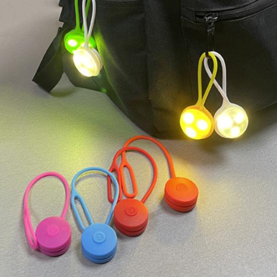 LED Glowing Backpack Light with 3 Flash Modes High Visibility Silicone Rope ABS Housing Adjustable