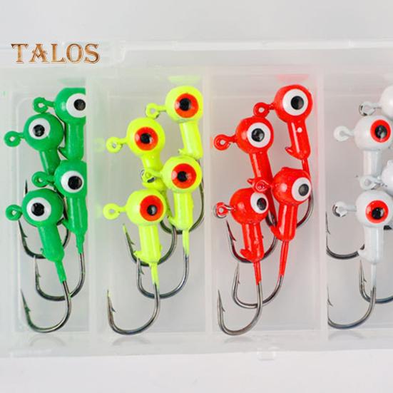 20 Stück 2,5 cm/2,5 g Bunte Augen Angelhaken Hochleistungs-Metall Widerhaken Rundkopf Angelhaken Süßwasser Salzwasser Barschangeln Zubehör