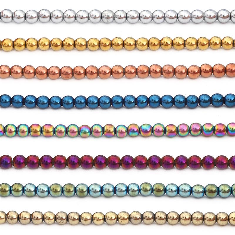 Nano-pläterade svarta runda pärlor: Elektropläterade DIY-smyckens tillbehör