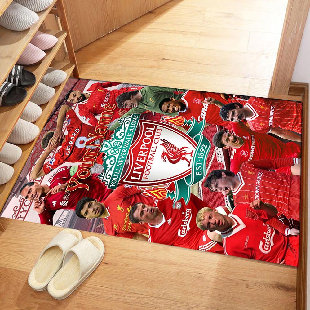 Liverpool Personalized Text Floor Mat Design for Foyer Study Room Decorate Room Dormitory Anti-slip Rug Office Home Decor