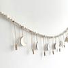 130cm Photo Garland With Wooden Beads Moon Tags 3 Sizes Wall Mounted Photo Clip String For Bedroom Office Dorm Party Decor