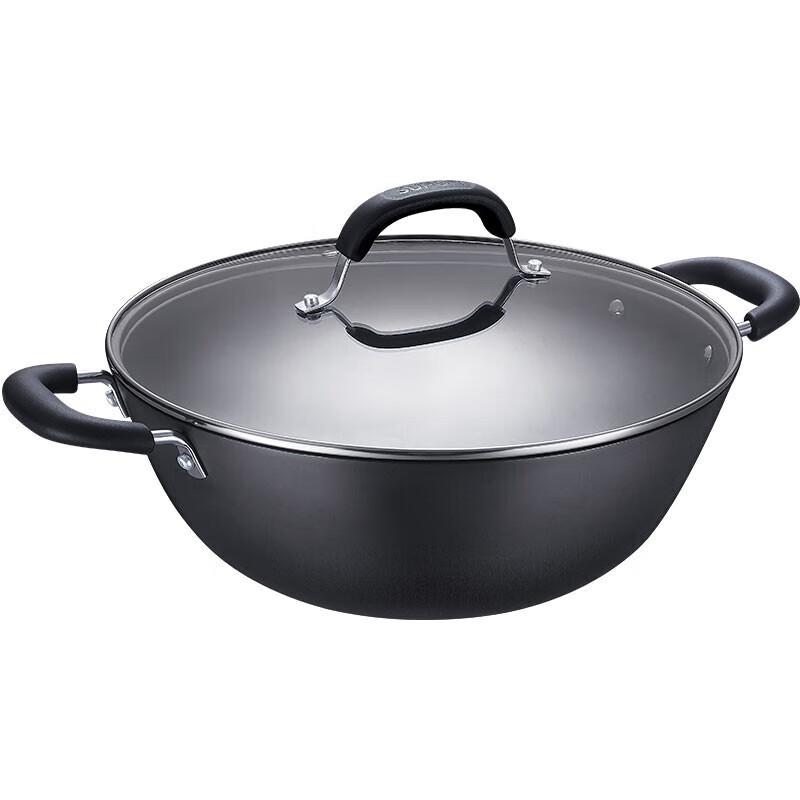 Supor Coating-Free Deep Cast Iron Flat-Bottom Wok