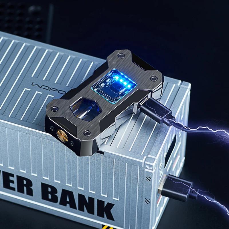 Gravity Sensing Point Oil Electric Dual-use Lighter Transparent High-end Gift Type-C Fast Charging