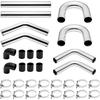 Aluminum Intercooler Pipe Kit Universal 3 Inch 8pcs Intercooler Piping with T Bolt Hose Clamps Silicone Coupler for Auto Car