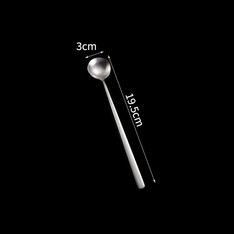 

Миксер для приправ с длинной ручкой Коктейльная ложка Ложка для льда Ложка для мороженого Торт Десерт Бытовая Кофейная ложка 19.5cm