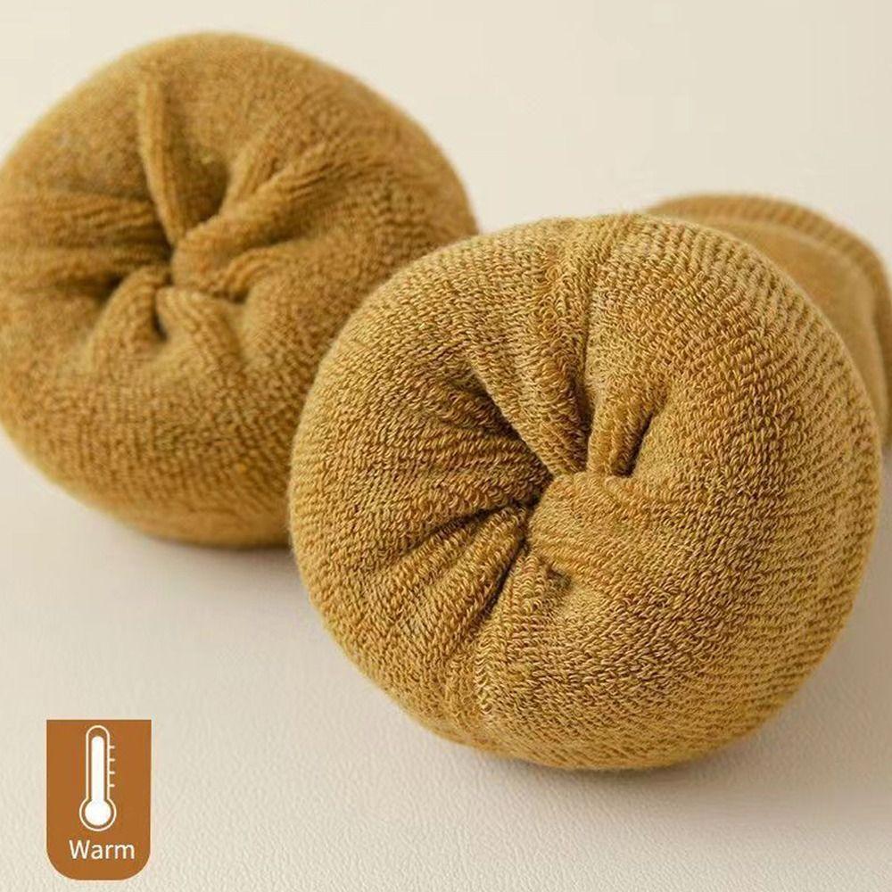 Høst Vinter Knebeskytter Ensfarget Termisk Fotdeksel Nye Varme Lange Sokker for Kvinner