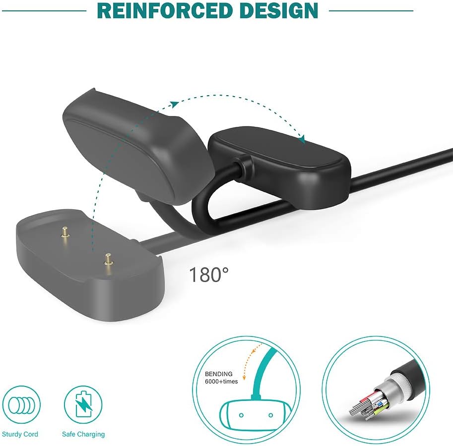 2 Pack for Amazfit T-Rex Pro Bip 5 Bip 3 Bip U Pro GTS 4 Mini GTS 2/2e GTR 2/2e USB Smart Watch Charger Replacement Charger
