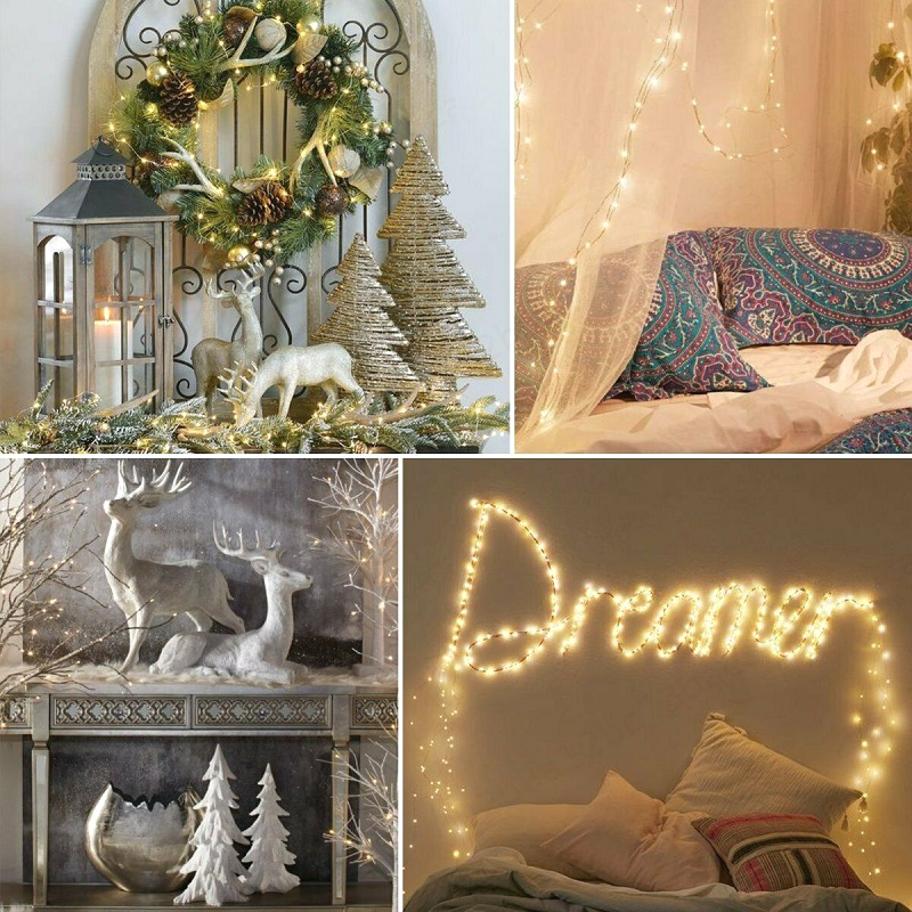 Ano novo 2022 guirlanda led lâmpada de férias controle remoto usb guirlanda luz da corda festão natal